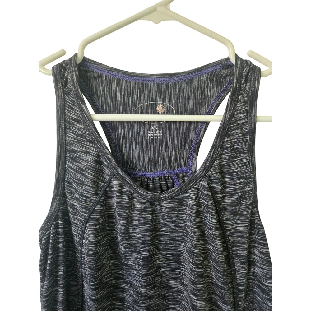 Tangerine Womens S Gray Purple Space Dye Racerback Tank Top Yoga Gym Active